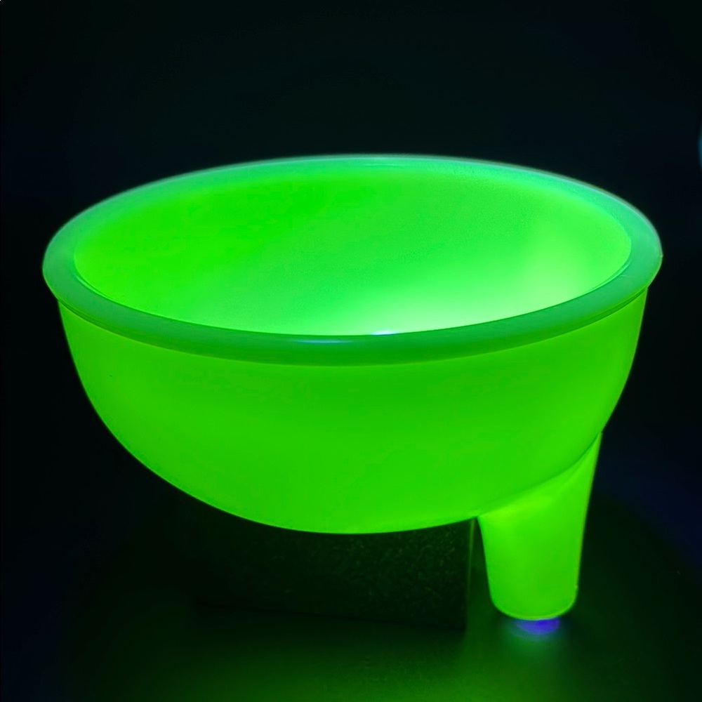 Vintage Yellow Custard Uranium Glass Juicer Bowl For Stand Mixer